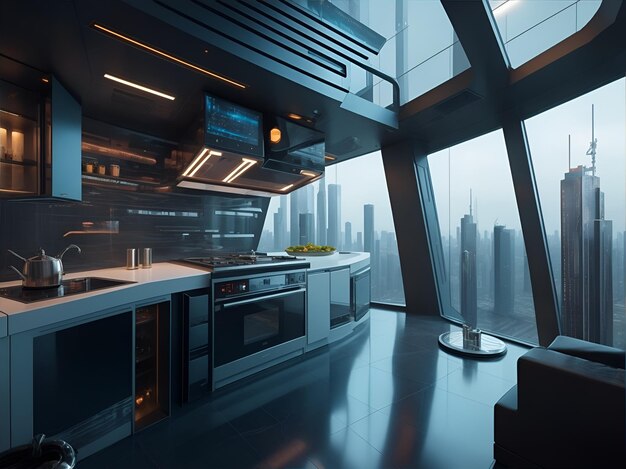 Futuristic funny kitchen with tools AI Generated 23035451 Stock Photo at  Vecteezy