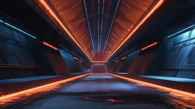 Photo futuristic modern tunnel