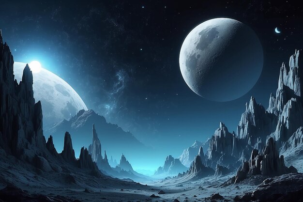 Futuristic moon background