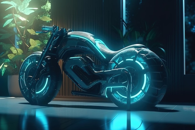 Futuristic motorcycle concept design image by generative AI