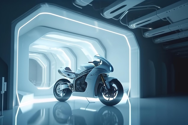 Futuristic motorcycle concept design image by generative AI