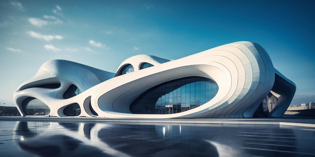 현대적인 건물의 미래형 박물관