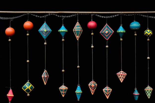 Futuristic Neon Christmas Ornaments Display