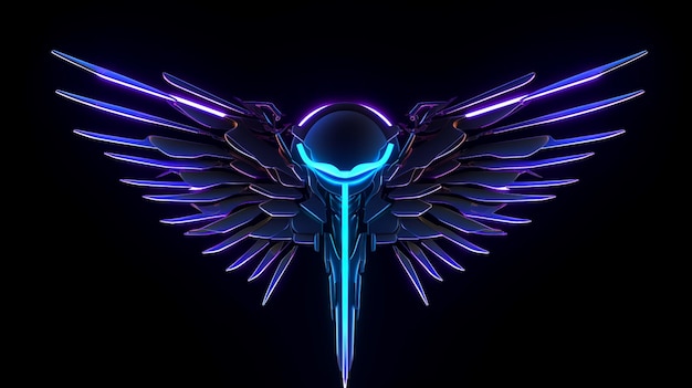 Foto logo al neon futuristico con stile cyberpunk ai generato