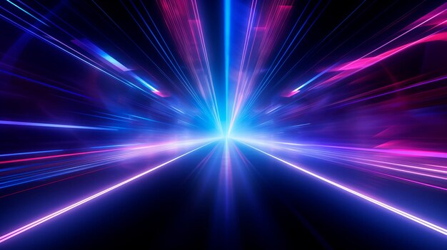 Футуристический неоновый научно-фантастический туннель светящиеся неоновые линии
