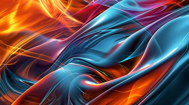Premium Photo | Futuristic Neon Wallpaper Vibrant Orange and Blue Wave