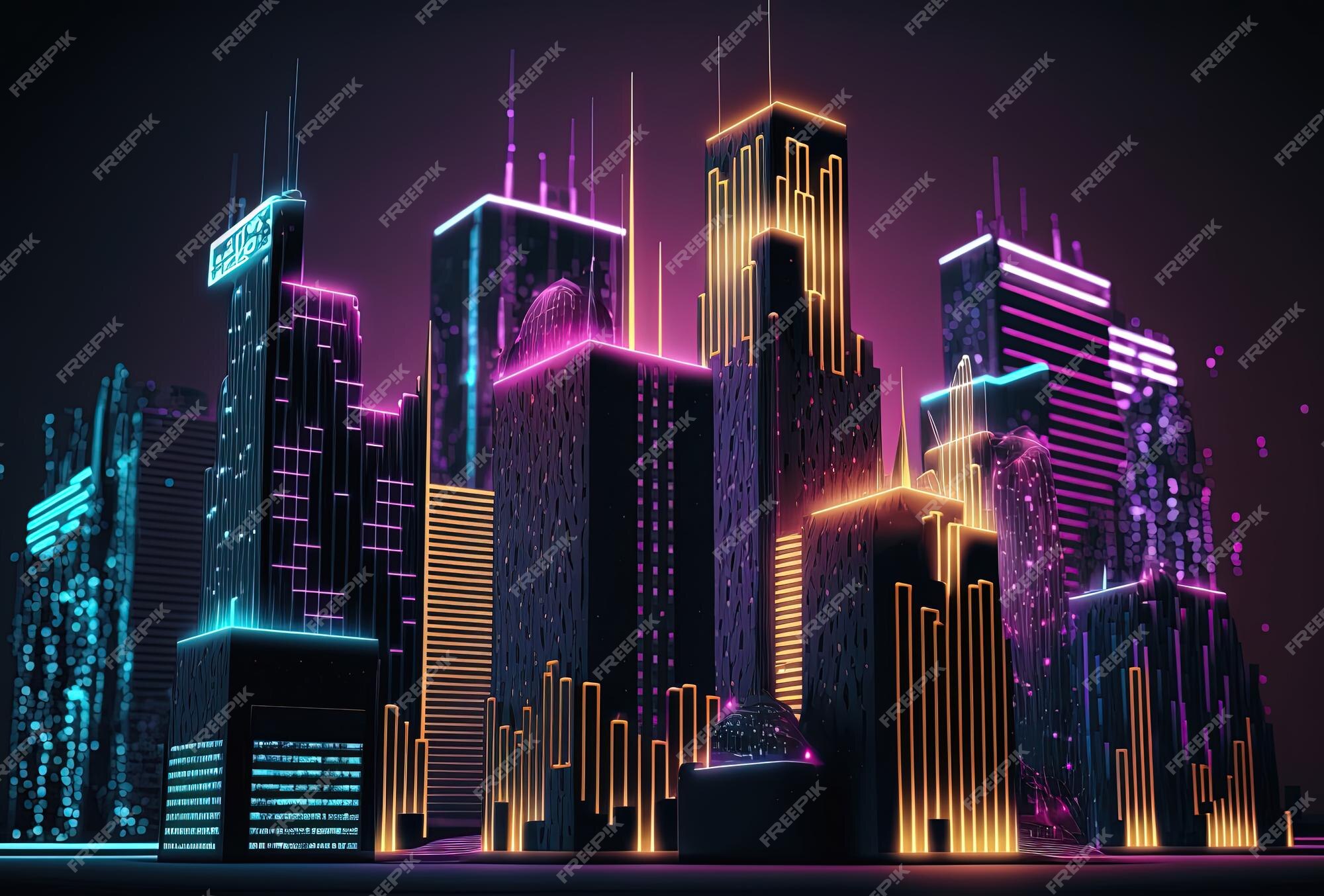 Neon Lit Metropolis Of The Future A Cyberpunk Inspired 3d Rendering  Background, Cyberpunk City, Future City, Futuristic City Background Image  And Wallpaper for Free Download