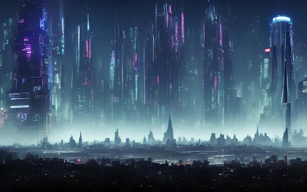 Premium Photo  Cyberpunk cityscape futurist illustration