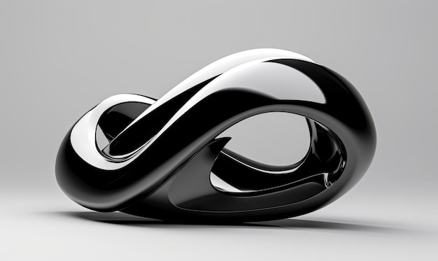 Futuristic object black on background Abstract shape Created with generative AI tools