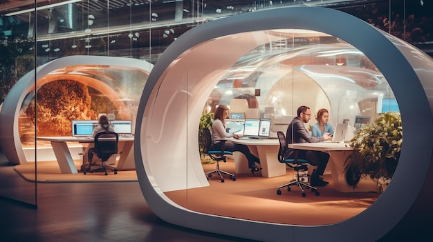 Photo futuristic office room