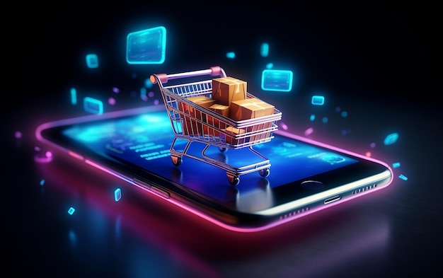 Futuristic Online Shopping and Digital Payments Generative AI