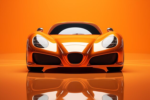 Photo the futuristic an orange sports car on an orange background