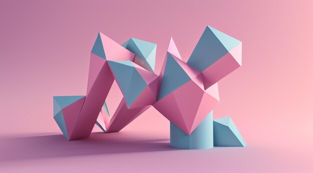 Foto sfondo tecnologico 3d con geometria pastello futuristica
