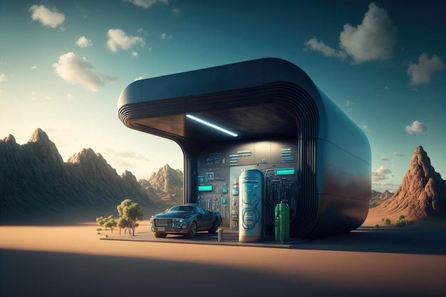 Futuristic Petrol Pump