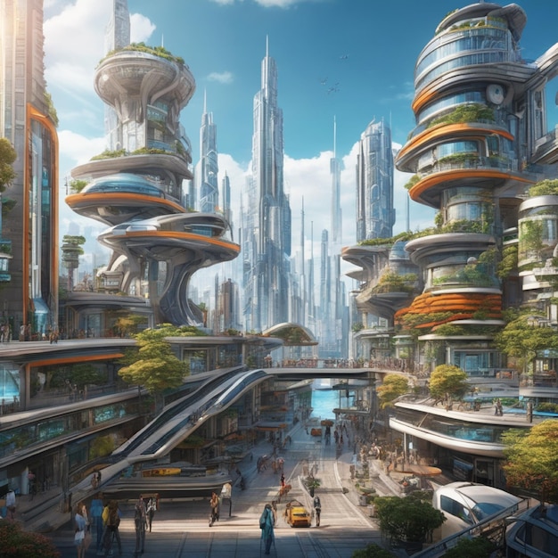 futuristic planet urban landscapes depicting advanced city life outer space vanis 228