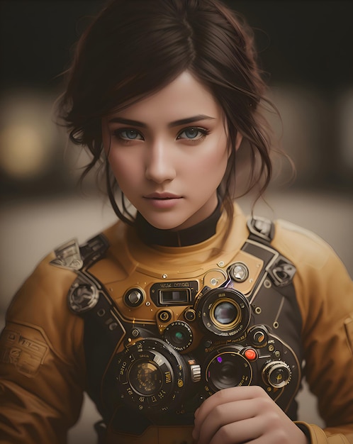 Futuristic portrait of a woman