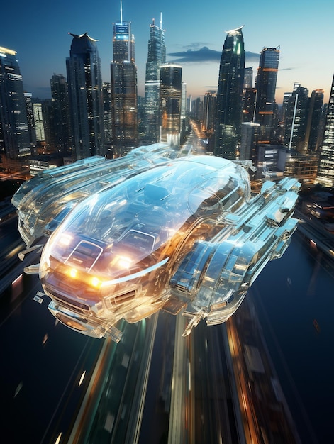 Photo futuristic public transportation