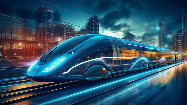 Futuristic public transportmodern high speed train