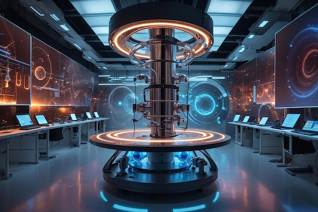 Futuristic Quantum Art Lab