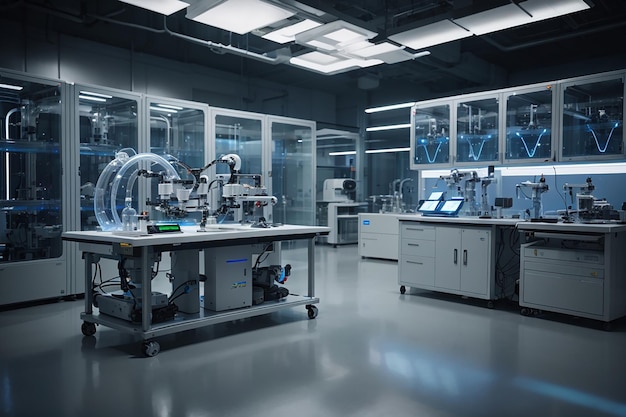 Futuristic Quantum Robotics Lab