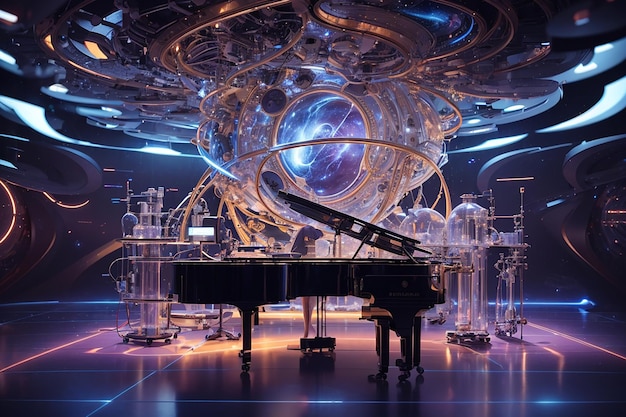 Futuristic Quantum Space Symphonic Lab