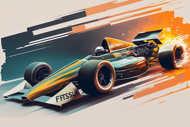 Futuristic racing formula at fast ride to finish generative ai