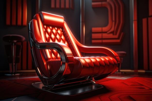 Futuristic Red Gaming Chair Illustration