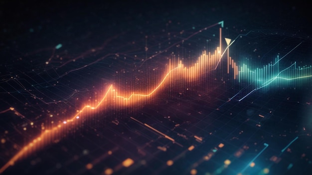 Futuristic Rise Arrow Chart Signifying Digital Transformation