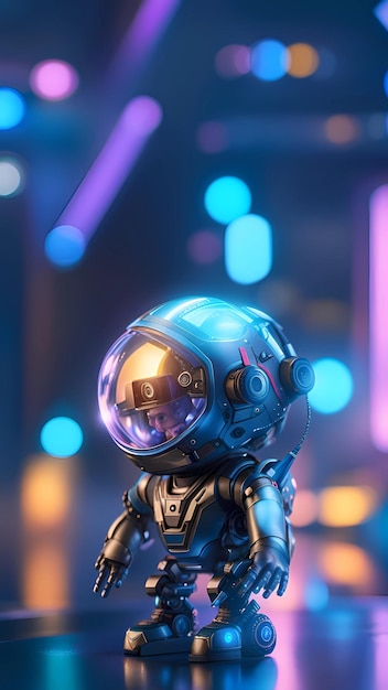 Futuristic robot 3D cartoon design concept illustration