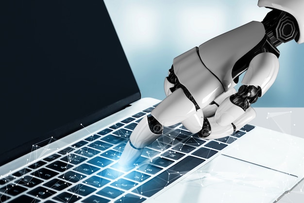 未来的なロボット人工知能の概念。