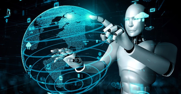 産業工場のための未来的なロボット 人工知能 ヒューミノイドAI