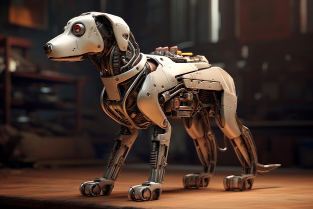 未来的なロボットの犬の頭未来的な動物の Ai を生成します。