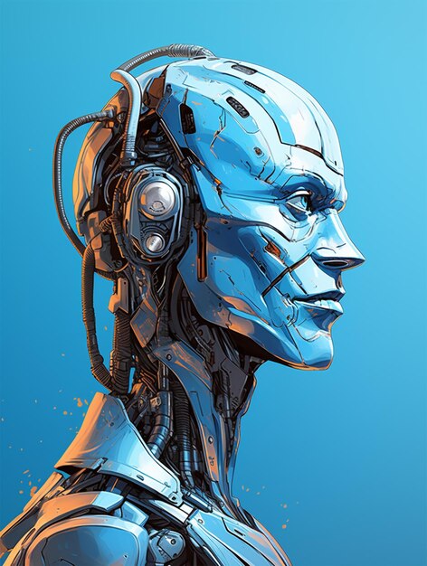 futuristic robot head