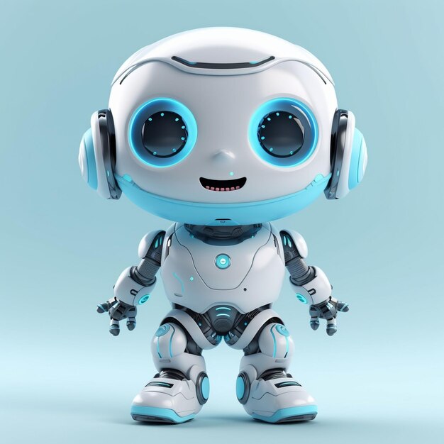 futuristic robot on isolate background