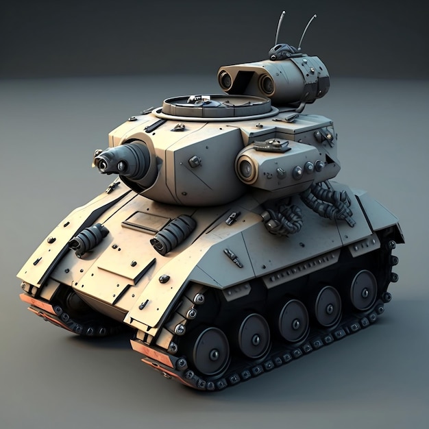 Футуристический робот-танк с генеративным искусственным интеллектом