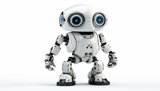 Futuristic robot on a white background