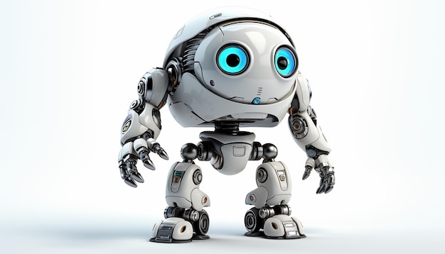 Futuristic robot on a white background