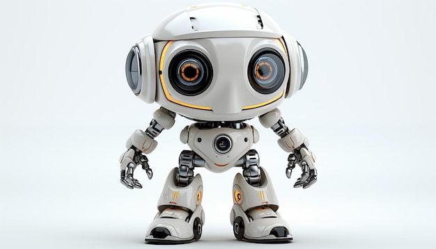 Futuristic robot on a white background