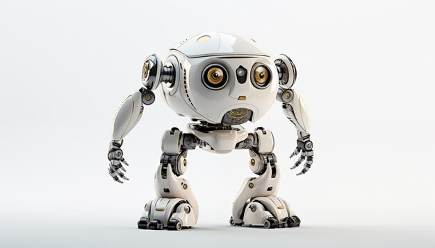 Futuristic robot on a white background