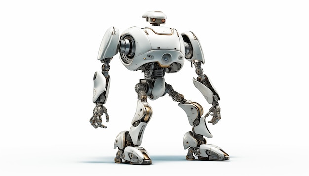 Futuristic robot on a white background