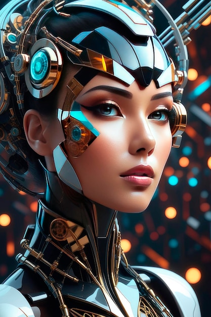 Futuristic robot woman female artificial intelligence