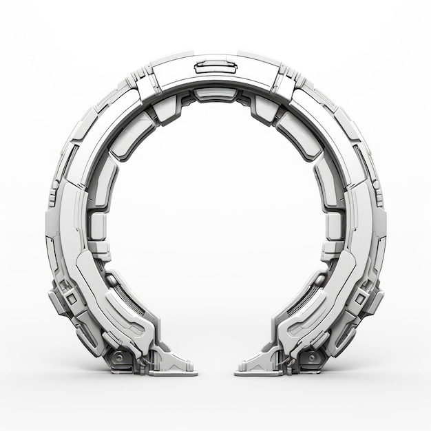 Futuristic round portal gate science tunnel scifi gateway technology design space glowing circle bright