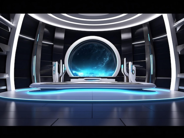 Photo futuristic scene stage background