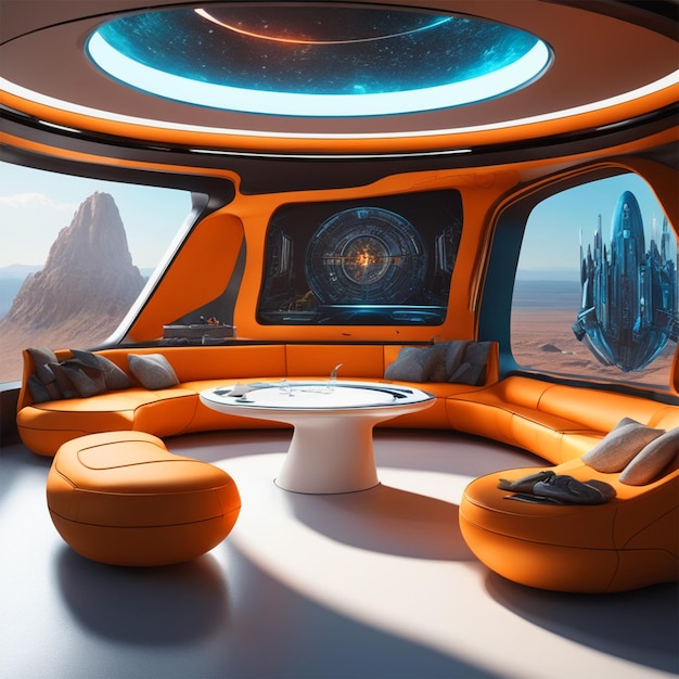 futuristic sci fi pod sofa flat design product view editorial photography UHD 4K