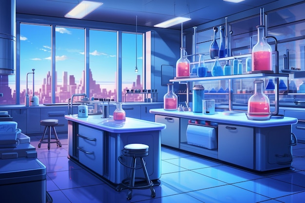 Futuristic science lab background