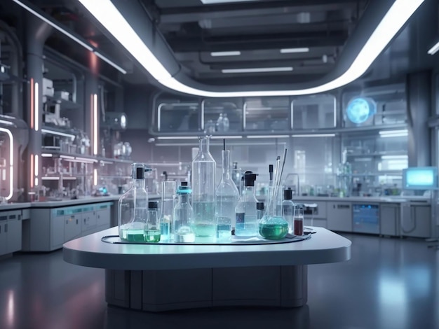 Photo futuristic science lab background