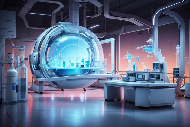 Futuristic science lab background