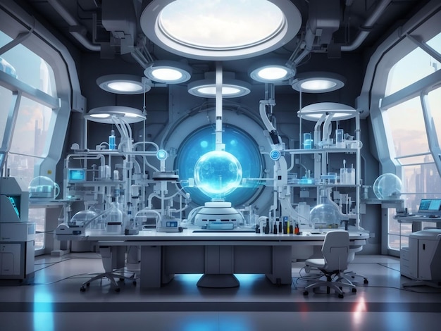 Futuristic science lab background