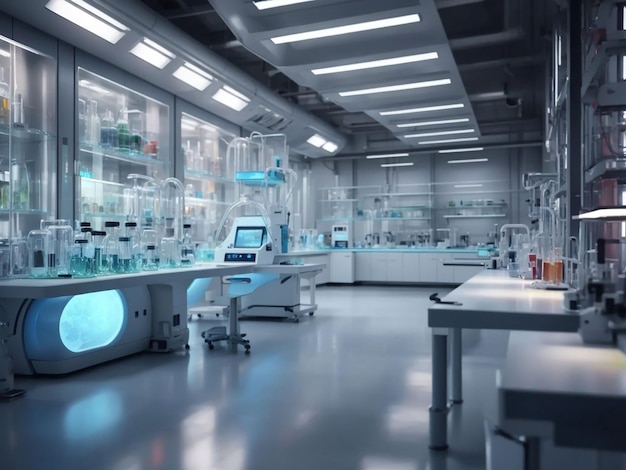 未来的な科学実験室の背景