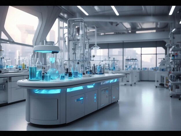 Futuristic science lab background